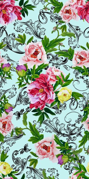 595958-牡丹欧式花纹组合