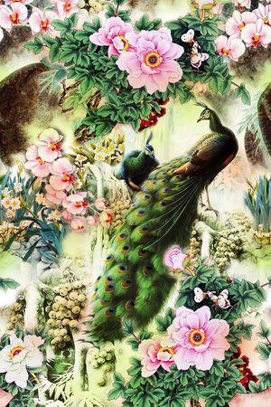 中国风印花华亿平台图片