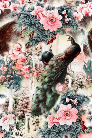 中国风印花华亿平台图片