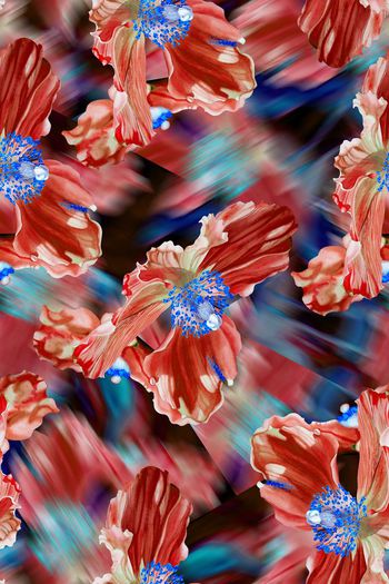 596024-抽象花卉渐变纹理印花