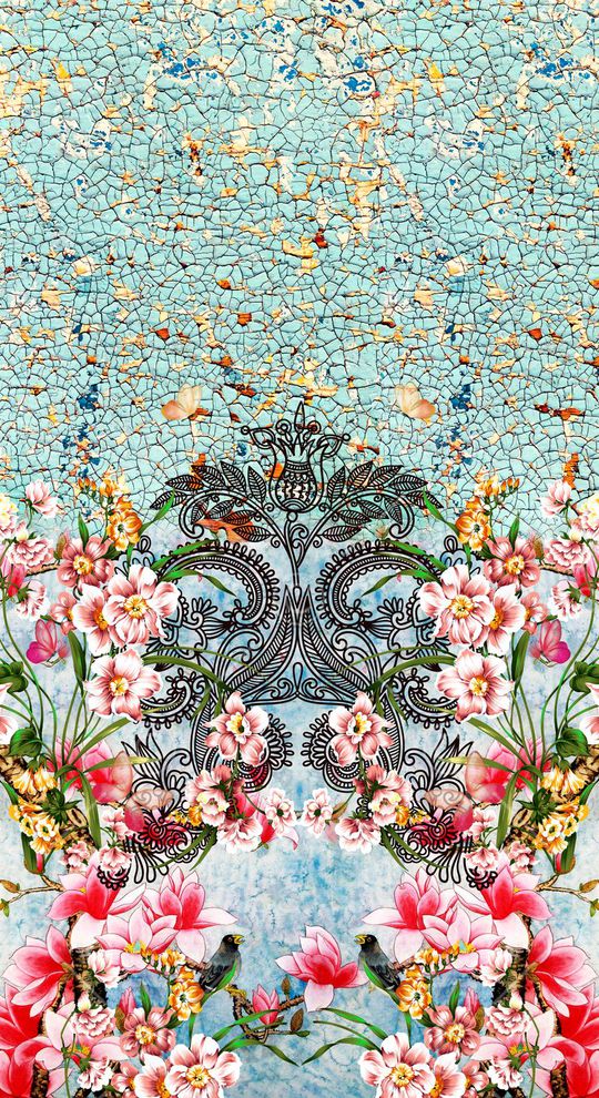 玉兰花印花华亿平台图片