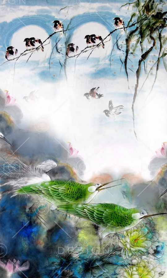 水墨印花华亿平台图片