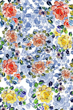 风格花卉印花华亿平台图片