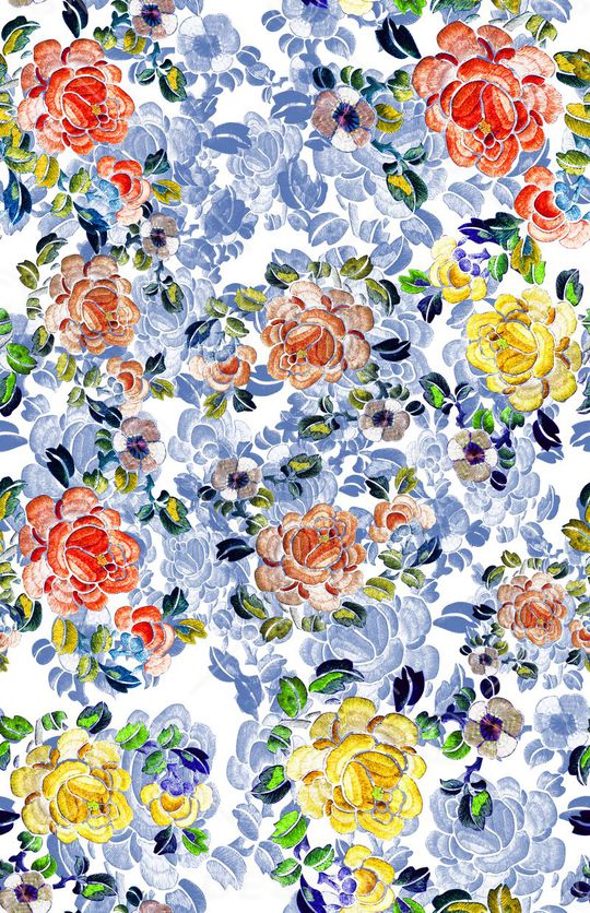 风格花卉印花华亿平台图片