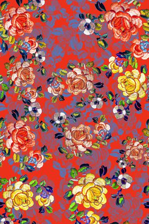 风格花卉印花华亿平台图片