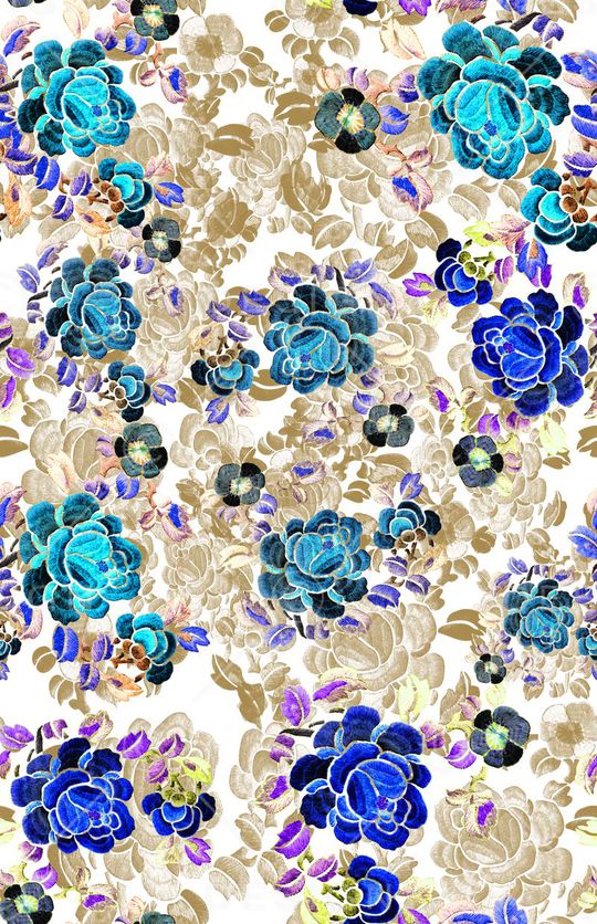 风格花卉印花华亿平台图片