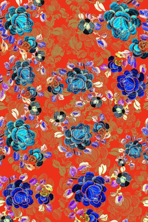 风格花卉印花华亿平台图片