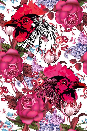 596403-雄鸡大花牡丹