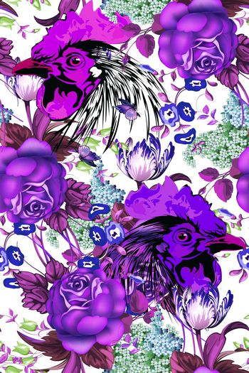 596404-雄鸡大花牡丹