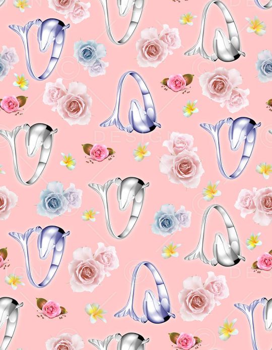 海豚戒指印花华亿平台图片