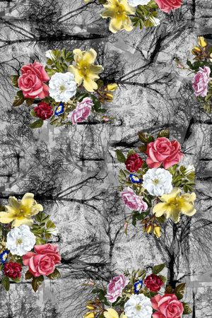 花卉印花华亿平台图片