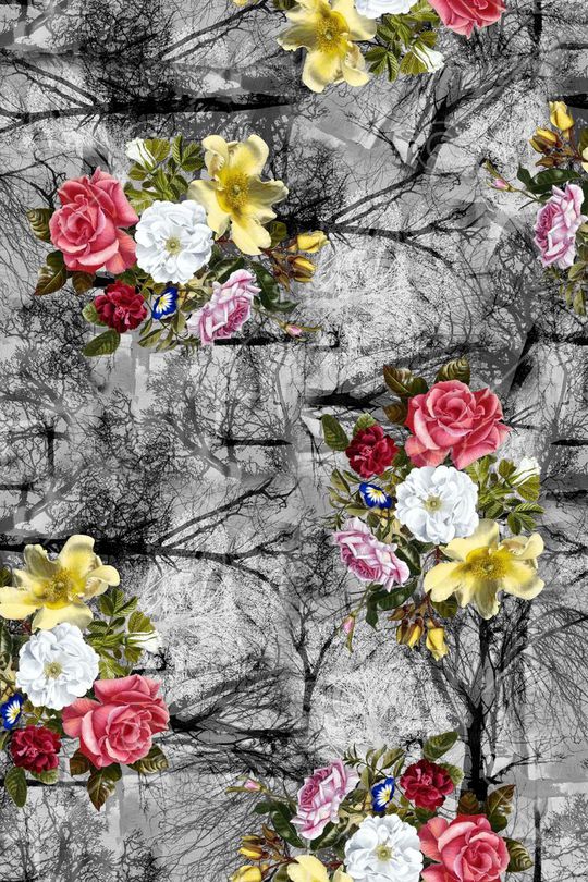 花卉印花华亿平台图片