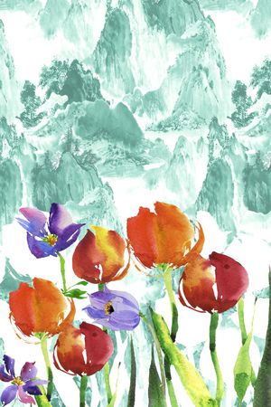 中国风印花华亿平台图片