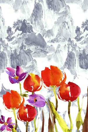 中国风印花华亿平台图片