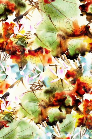 荷花印花华亿平台图片