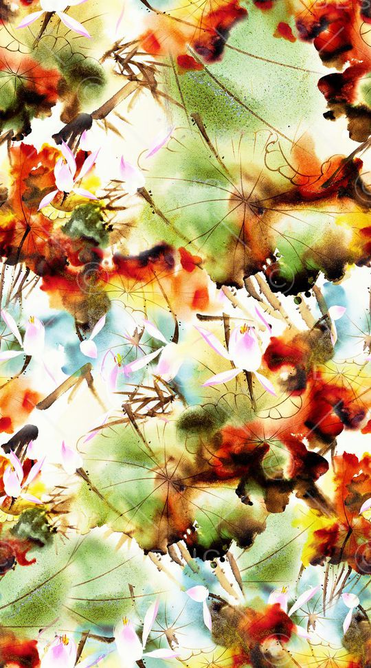 荷花印花华亿平台图片