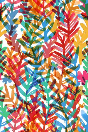 多彩树叶印花华亿平台图片