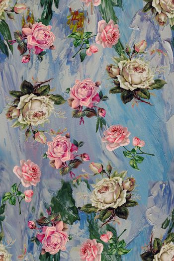 596899-水彩油画玫瑰花卉服装