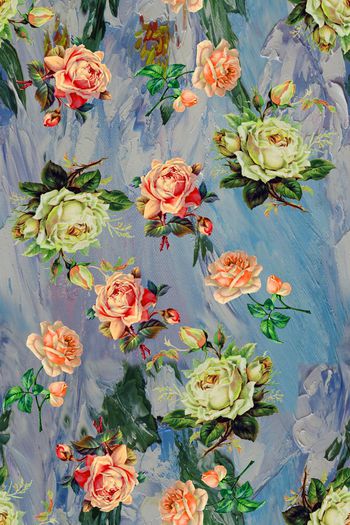 596900-水彩油画玫瑰花卉服装