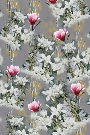 风格化花卉印花华亿平台图片