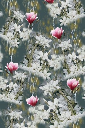 风格化花卉印花华亿平台图片