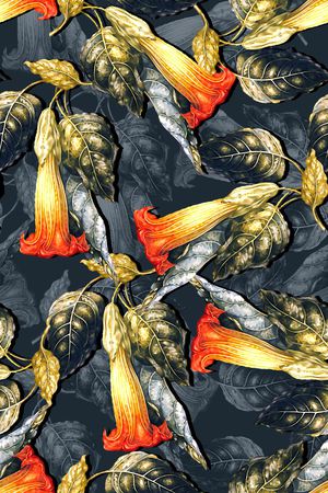 抽象几何清爽梦幻艺术平底立体手绘满版最新高清数码蕾丝民族中国风绣花珠宝肌理时尚潮

流大牌复古欧美风抽象女装图案印花华亿平台图片