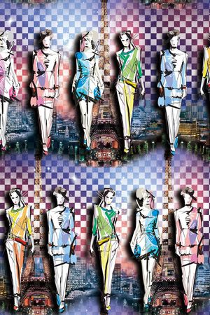 人物模特.绚丽色彩印花华亿平台图片