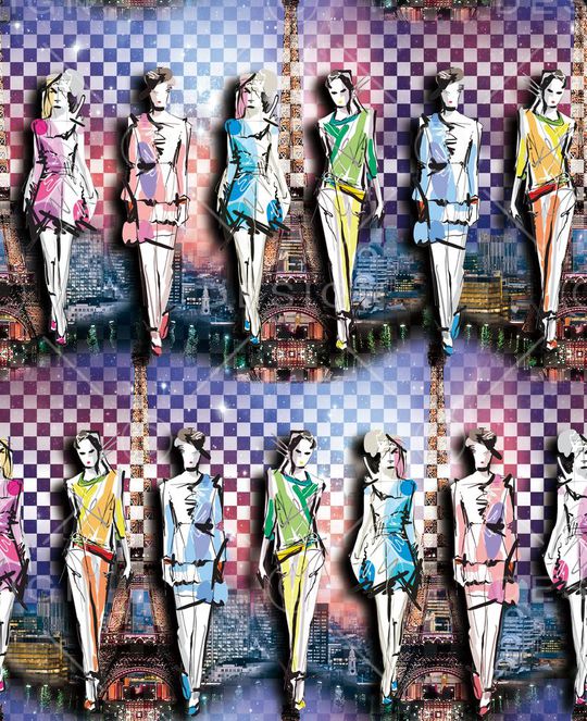 人物模特.绚丽色彩印花华亿平台图片