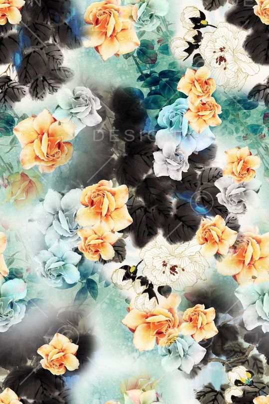 花卉印花华亿平台图片