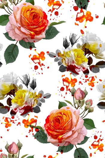 大花花卉印花华亿平台图片