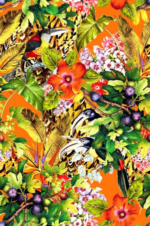 热带风印花华亿平台图片