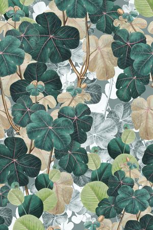 树叶印花华亿平台图片