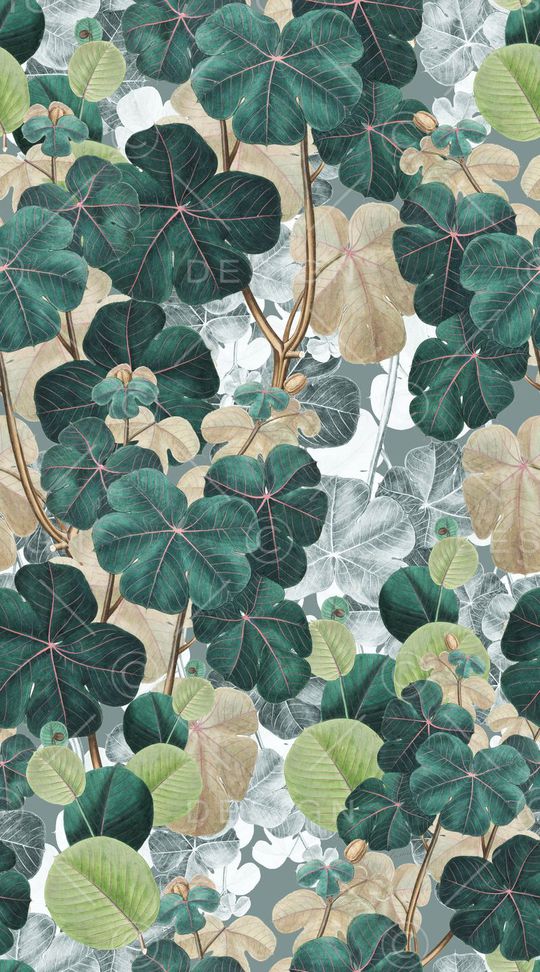 树叶印花华亿平台图片