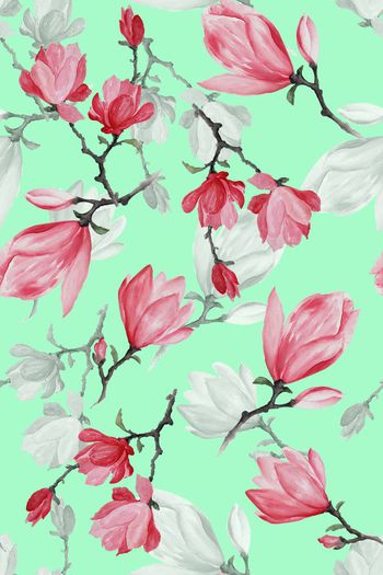 597589-清新水彩浪漫花卉服装