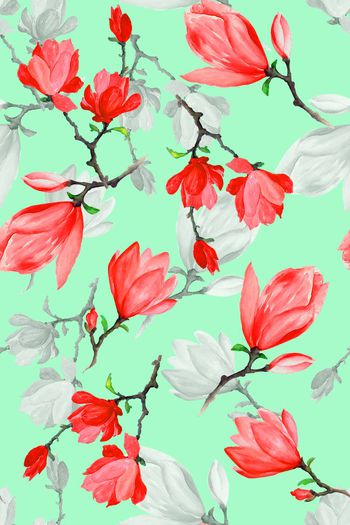 597591-清新水彩浪漫花卉服装