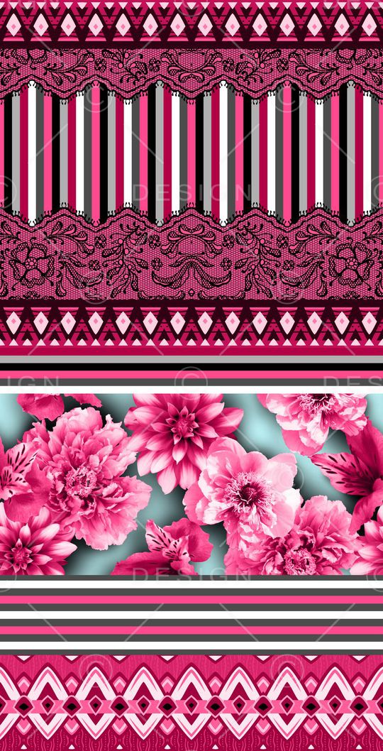 花卉、线条、几何纹样印花华亿平台图片