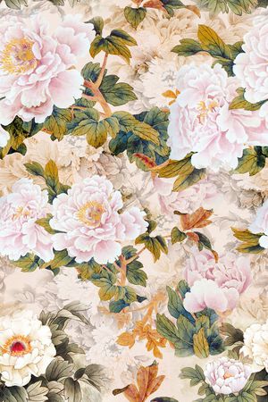 牡丹印花华亿平台图片