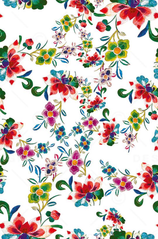 风格化花卉印花华亿平台图片