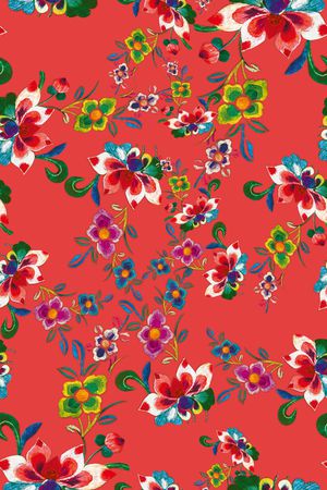 风格化花卉印花华亿平台图片