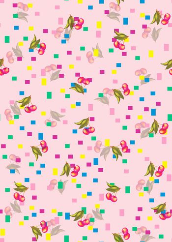 597677-时尚樱桃 彩色几何组合