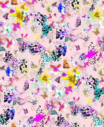 597680-水彩手绘蝴蝶百合 花卉花朵－－２