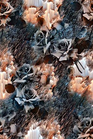 抽象几何清爽梦幻艺术平底立体手绘满版最新高清数码蕾丝民族中国风绣花珠宝肌理时尚潮

流大牌复古欧美风女装衬衫印花华亿平台图片