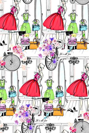 抽象几何清爽梦幻艺术平底立体手绘满版最新高清数码蕾丝民族中国风绣花珠宝肌理时尚潮

流大牌复古欧美风抽象印花华亿平台图片