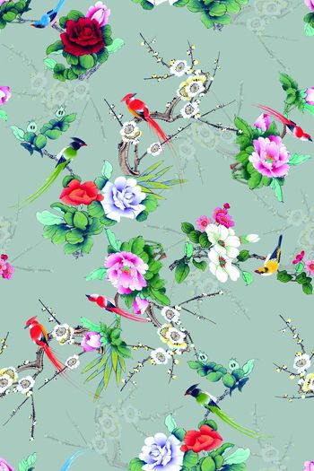 597771-中国风 工笔花鸟