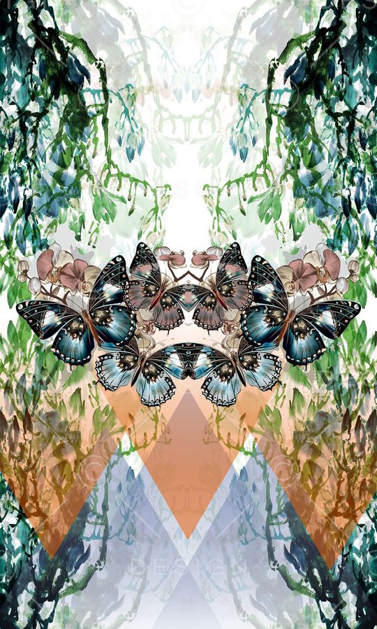 蝴蝶印花华亿平台图片