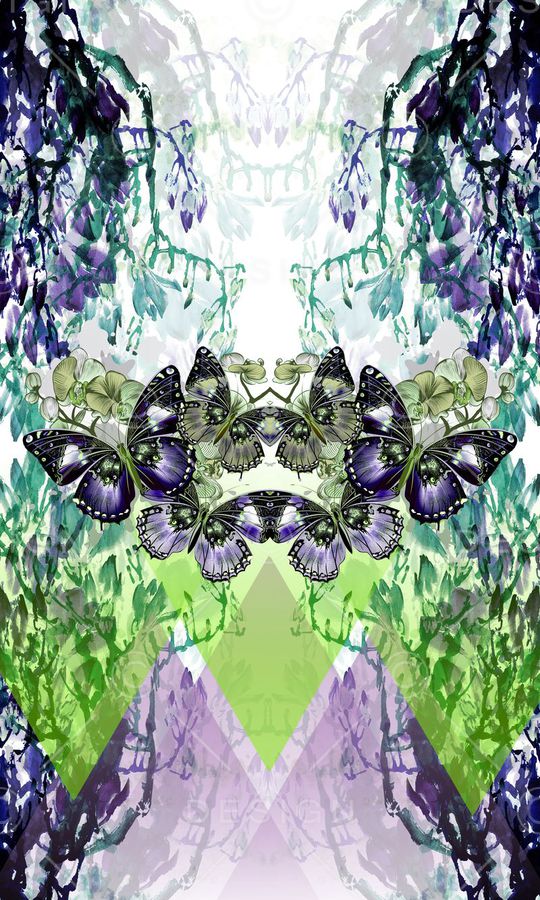 蝴蝶印花华亿平台图片