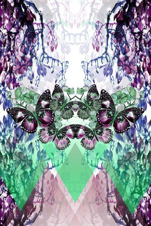 蝴蝶印花华亿平台图片