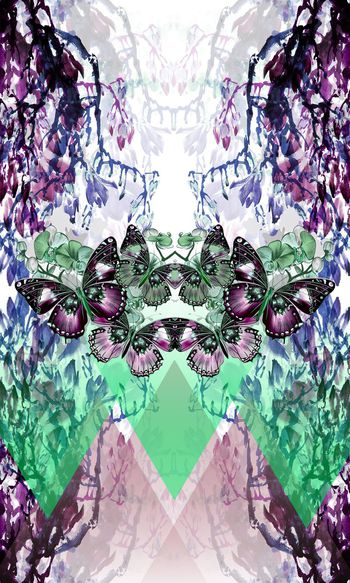 597796-蝴蝶树藤渐变几何