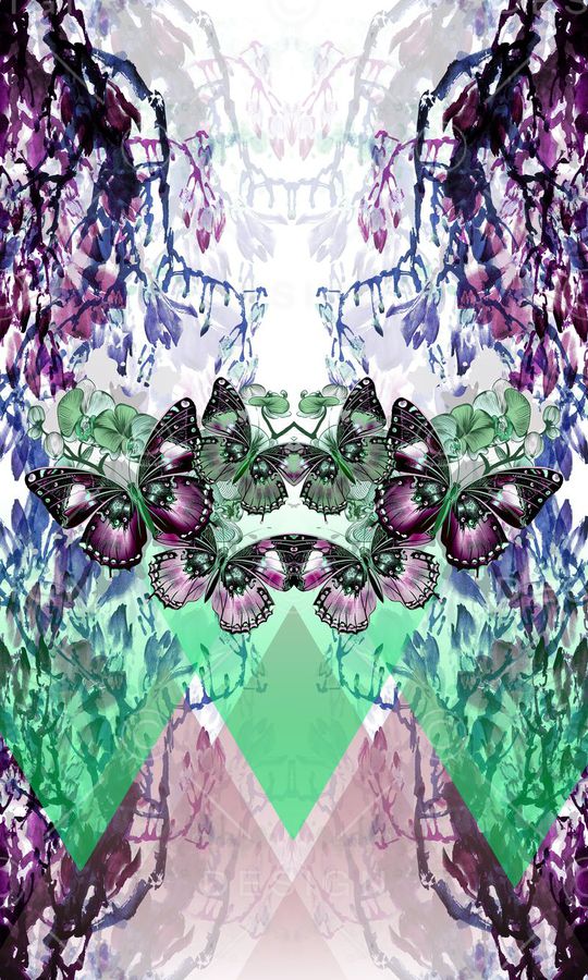 蝴蝶印花华亿平台图片