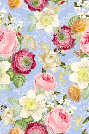 手绘花印花华亿平台图片